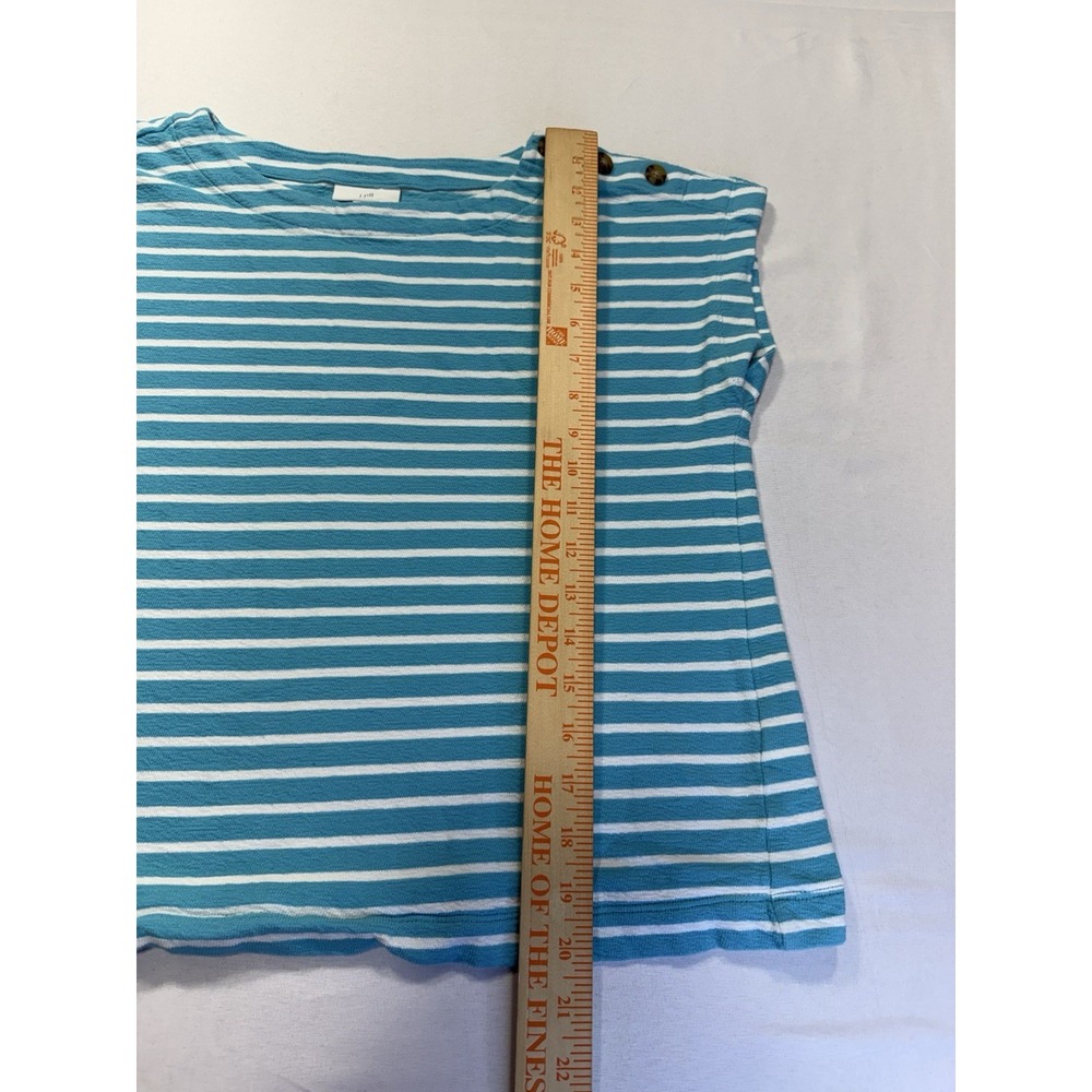 J. Jill Women's Sleeveless Boat Neck Knit 100% Cotton Striped Top S Petite - Picture 7 of 7